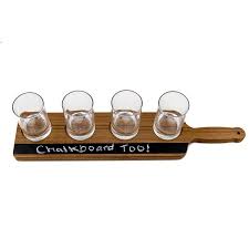 beer glass cup wooden flight tray with