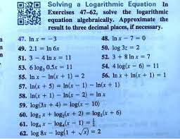 Solved Solving Logarithmic Equations