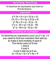 Factorising Factoring A Maths