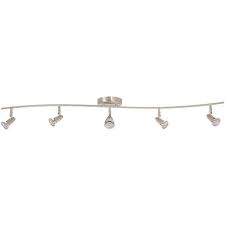 Monument Part 3565058 Monument 52 In 5 Light Brushed Nickel Track Lighting Kit Track Lighting Kits Home Depot Pro