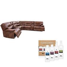brown leather reclining sectional