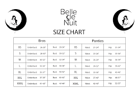 Size Chart Belle De Nuit