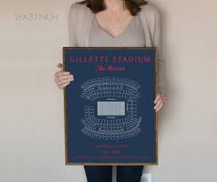 Gillette Stadium Seating Chart New England Patriots Gillette Stadium Sign Gillette Stadium Prints Gift For Patriots Fan Vintage Patriots