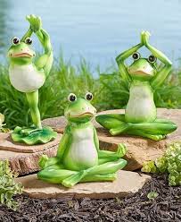 Zen Garden Yoga Frog Statues Frog