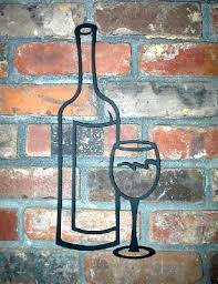 Wine Bottle And Glass Wall Art Silhoutte