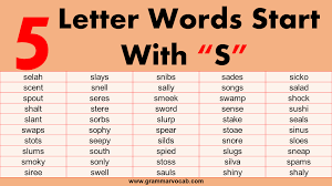 five letter words that start with s