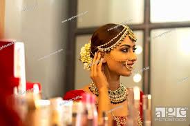 indian bride during the makeup session