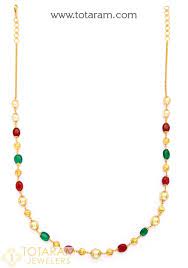 22k gold necklace for women with beads