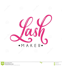 Lashes Lettering Logo Desig For Lash Bar Stock Vector