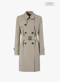Satin Tech Double Ted Grey Trench
