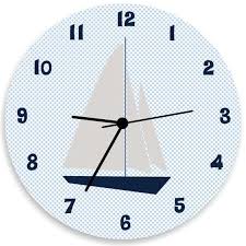 Sail Boat Wall Clock Nautical Boys