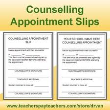 Counselling Appointment Slips In Pdf Excel File Format