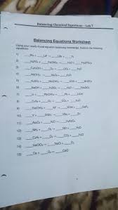 Because they are advised to accomplish this some students don't bother and just balance it, but a few of them try being logical and wish to understand the real reason. Solved Balancing Chemical Equations Lab 7 Balancing Equ Chegg Com