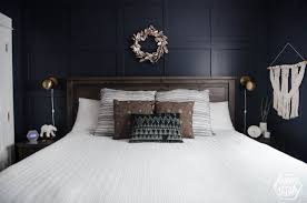 Navy Master Bedroom With Diy Accent