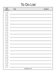 Free Checklist Templates To Do List And Grocery List