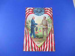 decoration day postcard american flag