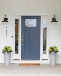 Blue Front Door With Monogrammed