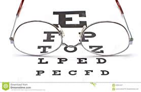Glasses On Snellen Eye Sight Chart Test Stock Image Image