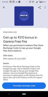 Garena free fire, a survival shooter game on mobile, breaking all the rules of a survival game. Google Pay Get Upto 210 Bonus In Garena Free Fire Desidime