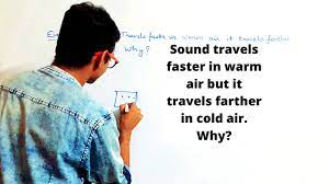 sound travels faster in warm air but