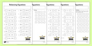 balancing equations worksheet pack
