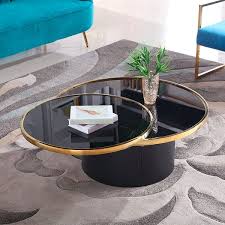 Black Tempered Glass Round Coffee Table