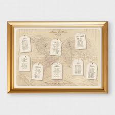 Destination Wedding Seating Chart World Map With Luggage