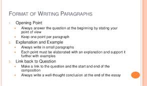 Essay format for the NOVEL