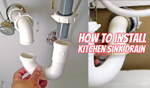 how to install kitchen sink drain