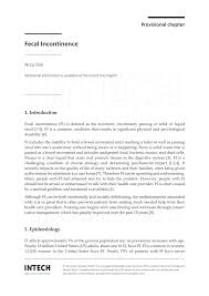 Pdf Fecal Incontinence