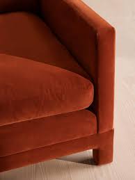 ashford three seater sofa velvet rust