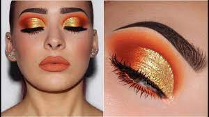 orange yellow gold makeup tutorial