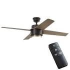 Dinton 52-inch Matte Black Ceiling Fan with Integrated LED Light and Remote Control 72009 Home Decorators