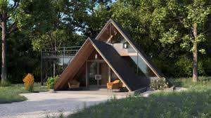 A Frame Cabin House Plan 3d Images Dwg