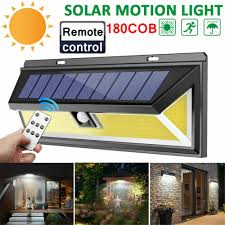 180pcs Cob Led Remote Control Solar Wall Lamp Outdoor Light Garden Motion Sensor 734009268580 Ebay
