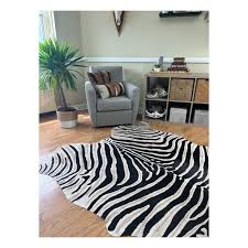 zebra print cowhide rug