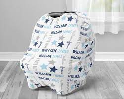 Baby Boy Star Car Seat Canopy Cover