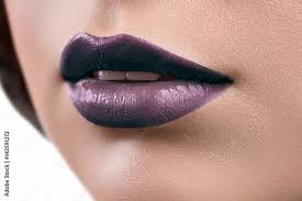 dark lipstick cropped macro shot of