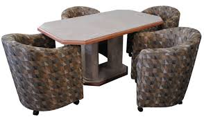 Unusual chair on wheels for. Barrel Club Dinette 42x42x60 Table Swivel Caster Chairs With Arms