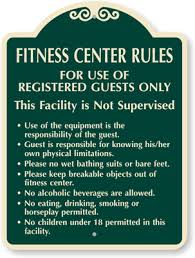 designer fitness center rules