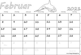 Alle kalender auf dieser seite sind monatskalender mit jeweils 12 monatsblättern mit unterschiedlichen motiven. Monatskalender Februar 2021 Pdf Drucken Kostenlos