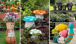 fun garden projects made with clay pots