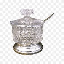 sugar bowl glass spoon lid sugar bowl