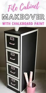 file cabinet makeover with chalkboard
