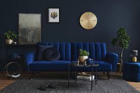 Blue Sofa Metal Shelf Coffee Table