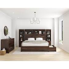 Platform Bed With Bookcase Headboard