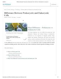 Pdf Difference Between Prokaryotic And Eukaryotic Cells