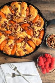 sticky biscuit skillet bake made with frozen yam patties