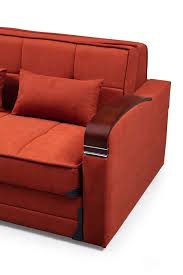 Elegance Orange Microfiber Sleeper Sofa