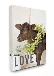 Check out our cow decor selection for the very best in unique or custom, handmade pieces from our digital prints shops. The Stupell Home Decor Farmhouse Love Baby Cow With Garland Wreath Photograph Canvas Wall Art Walmart Com Walmart Com